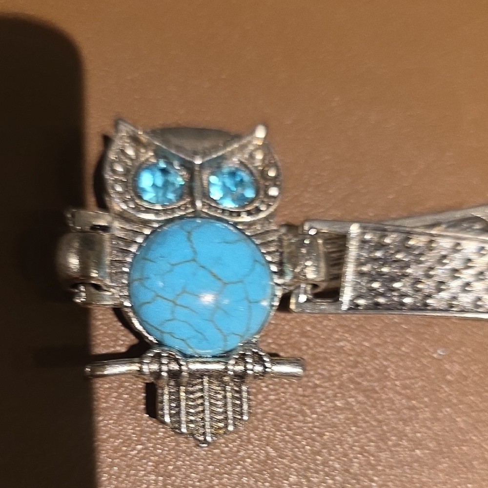Source Unknown Silver Owl Ring With Turquoise And… - image 4